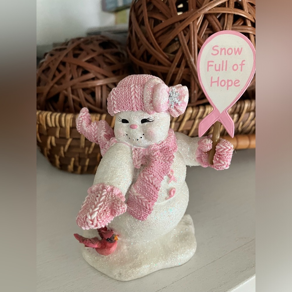 Snow full of hope breast cancer statue